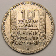 10 Francs Turin Petite Tête, 1948 B (Beaumont-le-Roger), Cupro-nickel - IV° République - 10 Francs