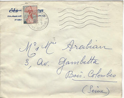 Enveloppe FRANCE N° 1216 Y & T - 1959-60 Marianne (am Bug)