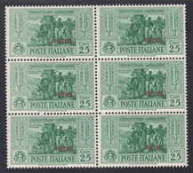 1932 Blocco Di 6 Valori Sass. 18 MNH** Cv 420 - Aegean (Patmo)