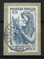 FRANCE 1946:  Le Y&T 762 B Obl. CAD Strasbourg Sur Fragment - Used Stamps