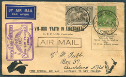 1934 (April) Australia / New Zealand "Faith In Australia" First Flight Cover Sydney - Auckland - Erst- U. Sonderflugbriefe