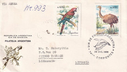 Argentina 1991 Postal Cover Fauna Taurage Lituania Lithuanai - Covers & Documents