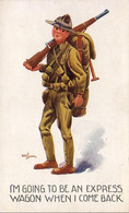 ILLUSTRATEUR  WALL  I'm Going To Be An Express Wagon When I Come Back...........  MILITARIA US ARMY UNIFORME FAÇON SCOUT - Umoristiche