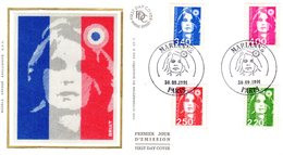 ✅ " MARIANNE DU BICENTENAIRE " Sur Enveloppe 1er Jour Sur Soie De 1991 N° YT 2714 à 2717 En Parfait état. FDC - 1989-1996 Marianna Del Bicentenario