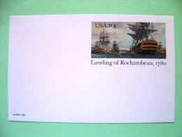 USA 1980 - Stationery Stamped Postal Card - Unused - 10c - Landing Of Rochambeau - Ships - 1961-80