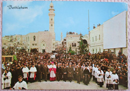 ISRAEL PALESTINE BETHLEHEM CHURCH OF NATIVITY BELLS CHRISTMAS EVE CATHOLIC POSTCARD CARTOLINA ANSICHTSKARTE PC CPM CPA - Israele