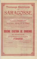 Titre De 1908 - Action Uncirculed - Tramways Electriques De Saragosse - - Railway & Tramway