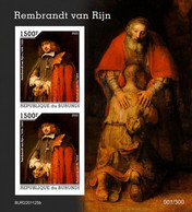 Burundi 2022, Art, Rembrandt II, 2val In BF IMPERFORATED - Nuovi