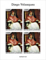 Burundi 2022, Art, Velasquez II, 4val In BF IMPERFORATED - Unused Stamps