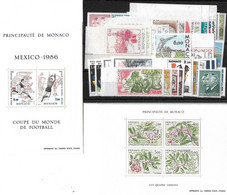 Monaco Année Complète 1986, 52 Timbres**/ Neufs Sans Charnière. Cote 147€. - Años Completos