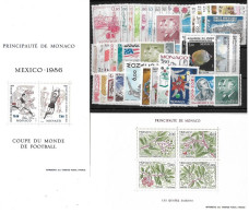 Monaco Année Complète 1986, 52 Timbres**/ Neufs Sans Charnière. Cote 147€. - Annate Complete