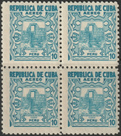 Delcampe - Cuba 1937 Sc C26 Yt PA26 Air Post Block MNH** - Luftpost