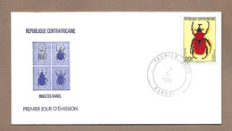 Enveloppe 1er Jour 5 Dec1983 à BANGUI ( République Centrafricaine).. Insectes Rares. Fornasinius Russus - Centraal-Afrikaanse Republiek