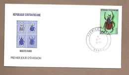 Enveloppe 1er Jour 5 Dec1983 à BANGUI ( République Centrafricaine).. Insectes Rares. Goliathus Giganteus - Centraal-Afrikaanse Republiek