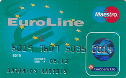 GREECE - Eurobank, EuroLine Credit Card(reverse DZ, Tel : 210 9555000 - 801 111 1144), 05/08, Used - Carte Di Credito (scadenza Min. 10 Anni)