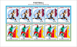 SIERRA LEONE 2022 SHEETLET WINNER OVERPRINT "SENEGAL CHAMPION" - PANDEMIC AFRICA NATIONS & WORLD CUP FOOTBALL - RARE MNH - Africa Cup Of Nations