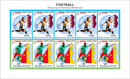 SIERRA LEONE 2022 IMPERF SHEETLET WINNER OVERPRINT "SENEGAL CHAMPION" - PANDEMIC AFRICA NATIONS & WORLD CUP FOOTBALL MNH - Africa Cup Of Nations