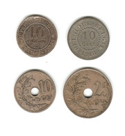 53/ Belgique : 10 Centimes 1862 - 10 Centimes 1916 - 10 Centimes 1905 - 25 Centimes 1921 - 10 Centimes