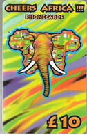 CARTES-PREPAYEE-10£-CHEERS AFRICA- ELEPHANT-Plastic GlacéGRATTE-TBE - - Selva