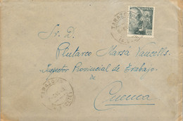 1943 , ALBACETE  , SOBRE CIRCULADO ENTRE TARAZONA Y CUENCA , LLEGADA - Covers & Documents