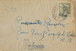 1943 , BARCELONA   , SOBRE CIRCULADO ENTRE SALLENT Y VALENCIA , LLEGADA - Covers & Documents