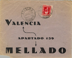 1932 , ALICANTE , FRONTAL CIRCULADO DESDE NOVELDA - Storia Postale