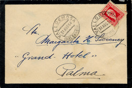1934 , BALEARES  , SOBRE CIRCULADO ENTRE VALLDEMOSA Y PALMA - Briefe U. Dokumente