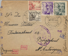 1942 , VIZCAYA , SOBRE CIRCULADO ENTRE SESTAO Y AMBERES , TRÁNSITO DE BILBAO , CENSURAS - Cartas & Documentos