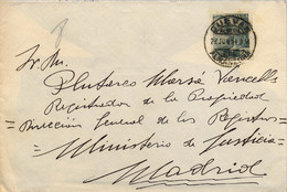 1944 , ALMERIA  , SOBRE CIRCULADO ENTRE CUEVAS DE ALMANZORA Y MADRID - Cartas & Documentos