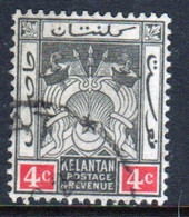 Malaya Kelantan 1921 Single 4c Definitive Stamp In Fine Used - Kelantan