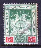 Malaya Kelantan 1921 Single 5c Definitive Stamp In Fine Used - Kelantan