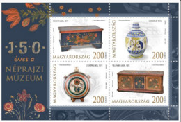 HUNGARY - 2022. Minisheet  - 150 Years Old The Museum Of Ethnography / Painted Chest / Earthenware  MNH!!! - Nuevos