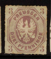 PRUSSIA 1861 3 Pf Bistre-brown SG 24 MNG #ZZGP62 - Mint