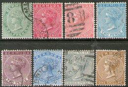 BERMUDAS Serie Completa X 8 Sellos Usados REINA VICTORIA Años 1884-93 – Valorizada En Catálogo € 51,50 - Bermuda