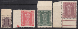 Set Of 4, Service / Official 1976 MNH, Ashokan Wmk, India, Margin Tab (Simplified) - Francobolli Di Servizio