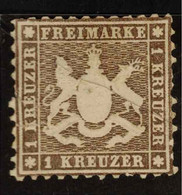 WURTTEMBERG 1859 1 K Black-Brown SG 45 MNG #ZZGW17 - Wurttemberg