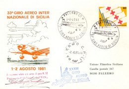 33.mo GIRO INTERNAZIONA DI SICILIA  E Firma Del Pilota - 1961-70: Marcofilia