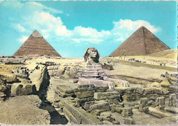 ÉGYPTE - THE GREAT SPHINX OF GAZA WITH KHEOPS Et KHEPHREN PYRAMIDE. - Pyramids