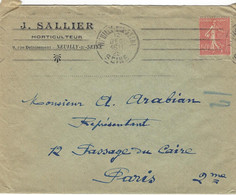 Enveloppe FRANCE N° 199 Y & T + Vignette Tuberculose - 1903-60 Semeuse Lignée