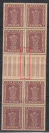 Block Of 8 With Gutter , India 1950 MNH Service / Official, Star Wmk, - Francobolli Di Servizio