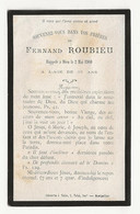 FAIRE PART DE DÉCES 2 MAI 1900 - FERNAND ROUBIEU DÉCÉDÉ à L'AGE De 33 ANS - IMP MONTPELLIER - Obituary Notices