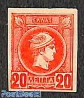 Greece 1886 20L, Belgian Print, Imperforated, Stamp Out Of Set, Unused (hinged) - Unused Stamps