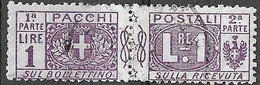 ITALIA - 1914 - PACCHI POSTALI - INTERO LIRE 1 - USATO (SS12 - YVERT12 - MICHEL12) - Pacchi Postali