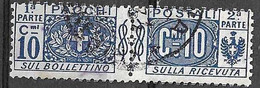 ITALIA - 1914 - PACCHI POSTALI - INTERO CENT.10 - USATO (SS 8 - YVERT 8 - MICHEL 8) - Postal Parcels