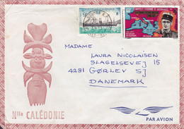 New Caledonia Nouvelle Caledonie Flamme NOUMEA 1971 Cover Lettre GØRLEV Denmark WWII Colonel Broche Postdampfer 'Natal' - Briefe U. Dokumente