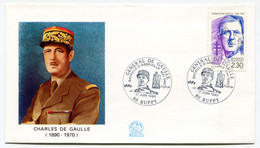 Général De Gaulle - Enveloppe Avec Oblitération Bataille D'Abbeville Huppy (80) 17 Juin 1990 Et Timbre YT- 2634 - De Gaulle (Général)