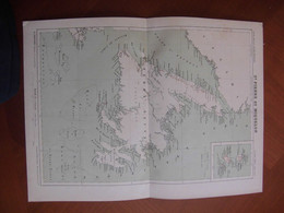 St Pierre Et Miquelon : Rare Carte En Couleur De Paul Pelet (1891) - Landkarten