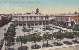 Cuba PPC Habana Plaza De Armas President's House HABANA Cuba 1913 NEW YORK Bartolome Maso Stamp (2 Scans) - Cuba