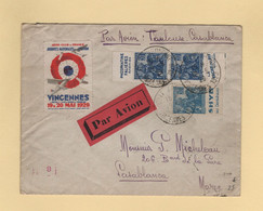 Vincennes 1929 - Poste Aerienne - Vol Toulouse Casablanca - Vignette Au Dos - 1960-.... Cartas