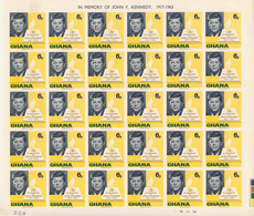 Ghana, 1965, John F Kennedy, JFK, President, Imperforated Sheets, MNH, Michel 246-249B - Ghana (1957-...)